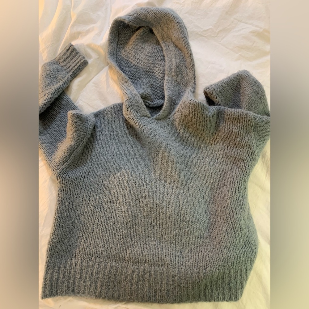 Babaton 🦙 Alpaca Chunky Cropped Hoodie M–L | laine ultra doux sweater WARM 🩵